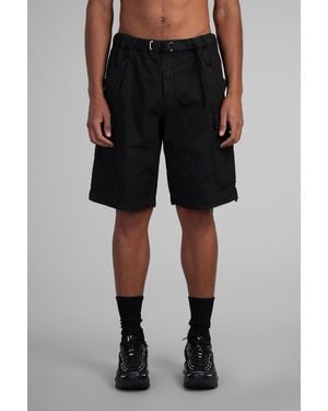 White Sand Shorts In Black Cotton