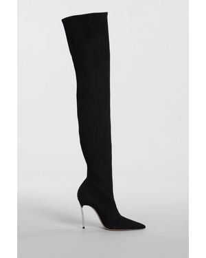 Casadei Stivali tacco alto Blade in Camoscio Nero
