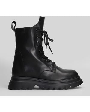 Pedro Miralles Combat Boots In Black Leather