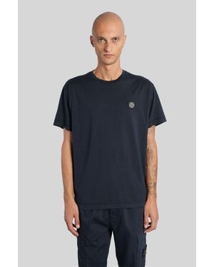 Stone Island T-shirt In Blue Cotton