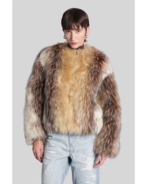 Halfboy Fur & Shearling In Beige Acrylic - Natural
