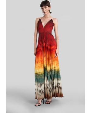 Alice + Olivia Abito lungo Lauren in Poliestere Rossa - Rosso