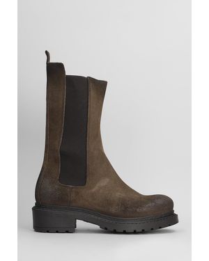 METISSE Low Heels Ankle Boots In Taupe Suede - Brown