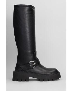 Vic Matié Etna 101 Low Heels Boots In Black Leather