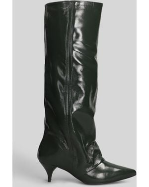 Alchimia High Heels Boots In Green Leather - Black
