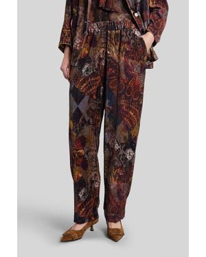 Yavi Pants In Brown Cotton - Red