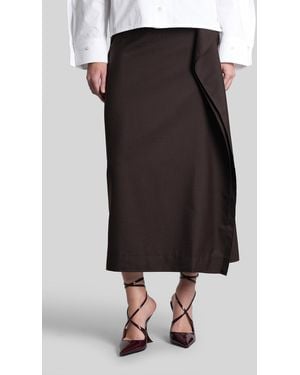 Séfr Pearl Skirt In Brown Polyester - Black