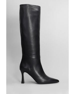 Evaluna High Heels Boots In Black Leather