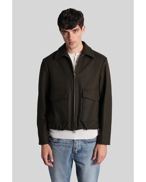 Barena Magan Casual Jacket In Green Wool - Black