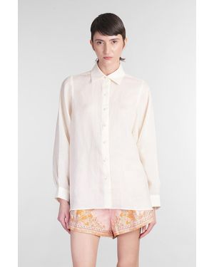 Zimmermann Camicia in ramie Beige - Bianco