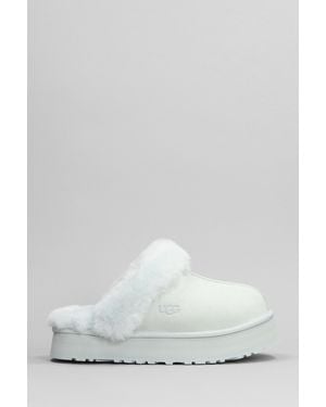 UGG Disquette Slipper-mule In White Suede - Gray