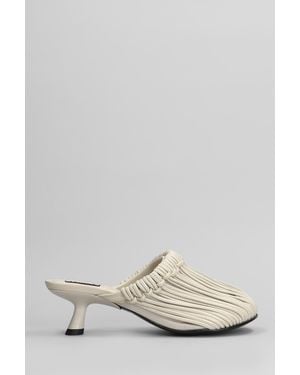 Alohas Slipper-Mule Gleea in Pelle Beige - Bianco