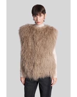 Halfboy Fur & Shearling In Beige Polyester - Natural