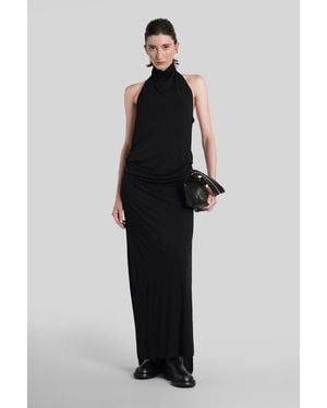 Ann Demeulemeester Rut Long Dress In Black Viscose