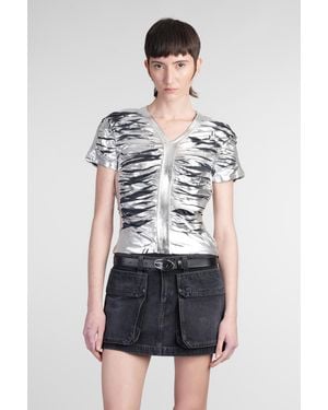 DIESEL Topwear T ai in acetato Argento - Bianco