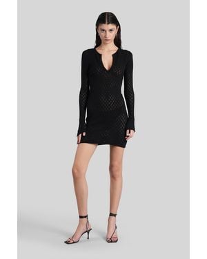 Laneus Mini Dress In Black Wool