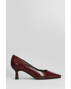 Julie Dee Decollete in Pelle Bordeaux - Marrone