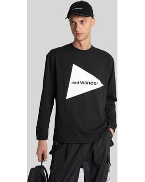 and wander T-Shirt in Cotone Nero