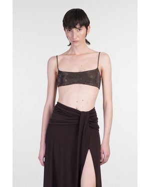 ANDAMANE Inga Crystal Topwear In Brown Polyamide