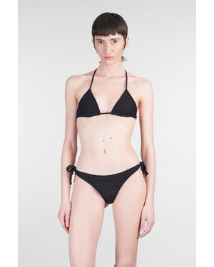 Laneus Beachwear In Black Viscose - Pink