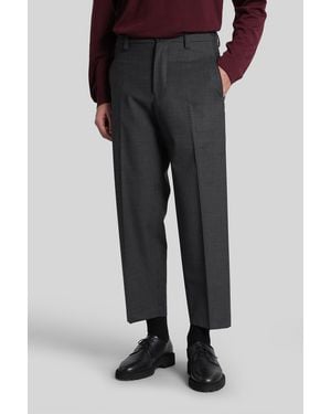 Michael Coal Mc Roland Pants In Gray Wool - Black