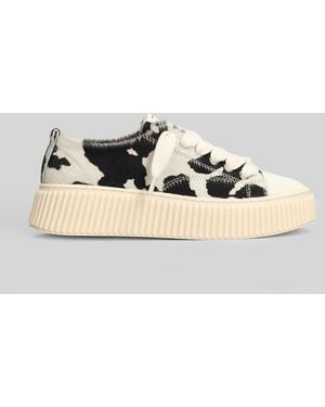Rhun Cow Sneakers In Animalier Pony Skin - Multicolor