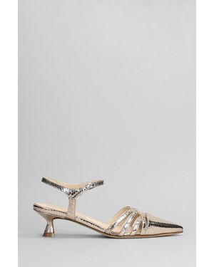 Anna F. Decollete in Pelle Platino - Multicolore