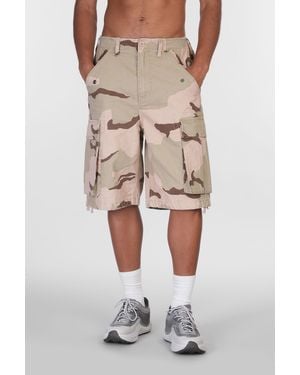 Stussy Shorts In Camouflage Cotton - Natural