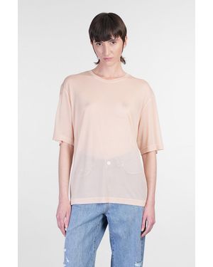 Séfr Mateo T-shirt In Beige Acrylic - Blue