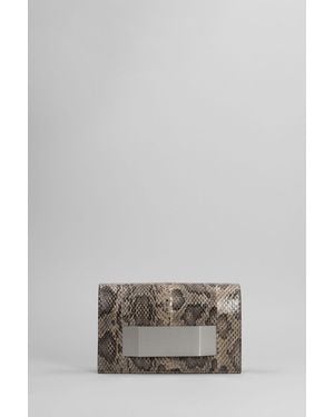 Rick Owens Pochette Clutch in Pelle Beige - Grigio