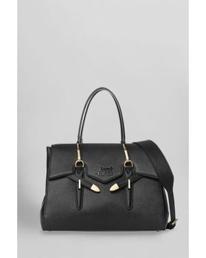 Secret Pon-pon Borsa a spalla Yalis grain medium in Pelle Nera - Grigio
