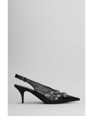 Balenciaga Decollete Cagole sling m70 in Pelle Nera - Grigio