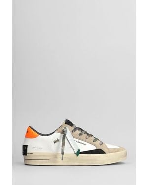 Crime London Sk8 Deluxe Sneakers In White Leather - Multicolor