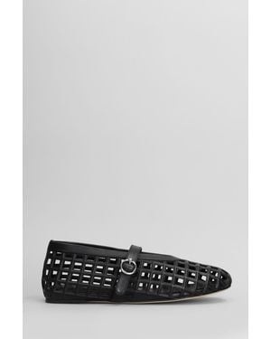 3Juin Gwen 005 Ballet Flats In Black Leather - Gray