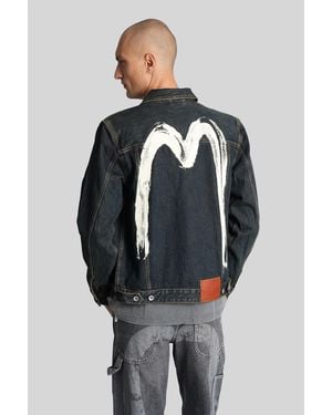 Evisu Denim Jackets In Blue Denim