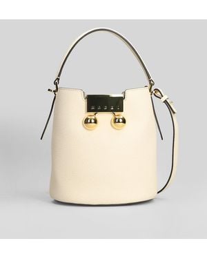 Marni Trunkaroo Shoulder Bag In Beige Leather - Natural