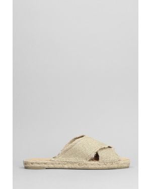 Castañer Sandali flats Palmera-032 in Tela Oro - Metallizzato