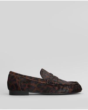 Bibi Lou Loafers In Animalier Pony Skin - Gray