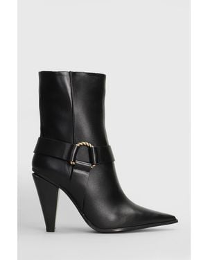Roberto Festa Zaya High Heels Ankle Boots In Black Leather