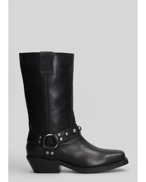 Bibi Lou Texan Ankle Boots In Black Leather