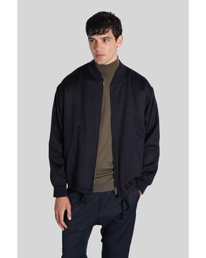 Barena Giare Bomber Jacket In Blue Wool