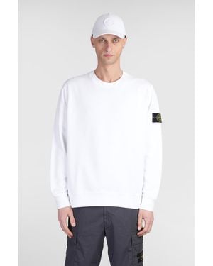 Stone Island Felpa in Cotone Bianco