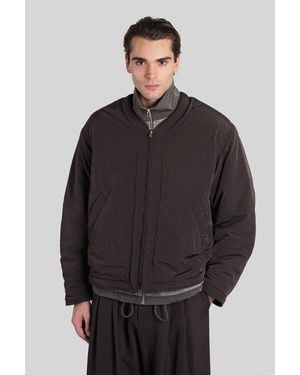 RANRA Giacca Bomber in Poliammide Marrone - Grigio