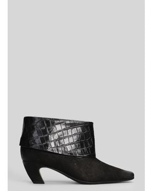 Marc Ellis High Heels Ankle Boots In Black Leather