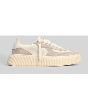 Rhun Suede Sneakers In Beige Suede And Leather - Natural