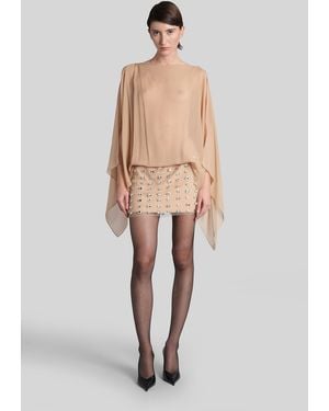 Nue Nymph Dress Mini Dress In Powder Silk - Natural