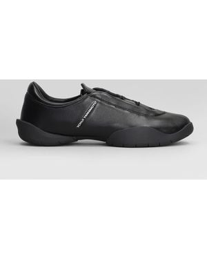 Y-3 Regu Sneakers In Black Leather - Gray