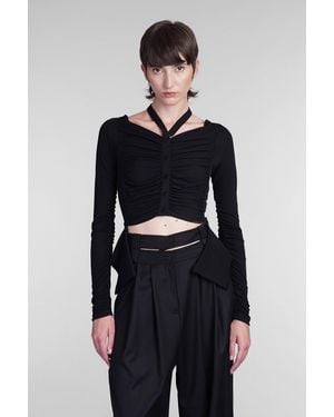 ANDREADAMO Topwear In Black Viscose - Blue