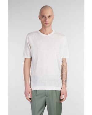 Costumein T-Shirt Sofia in lino Beige - Bianco