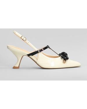 Guilhermina Pumps In White Leather - Multicolor